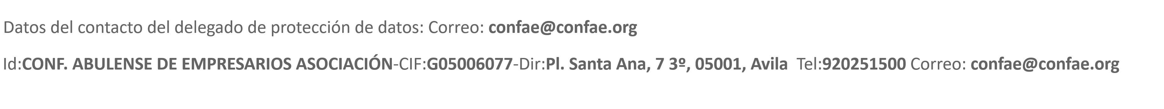 Datos CONF. ABULENSE DE EMPRESARIOS ASOCIACIÓN